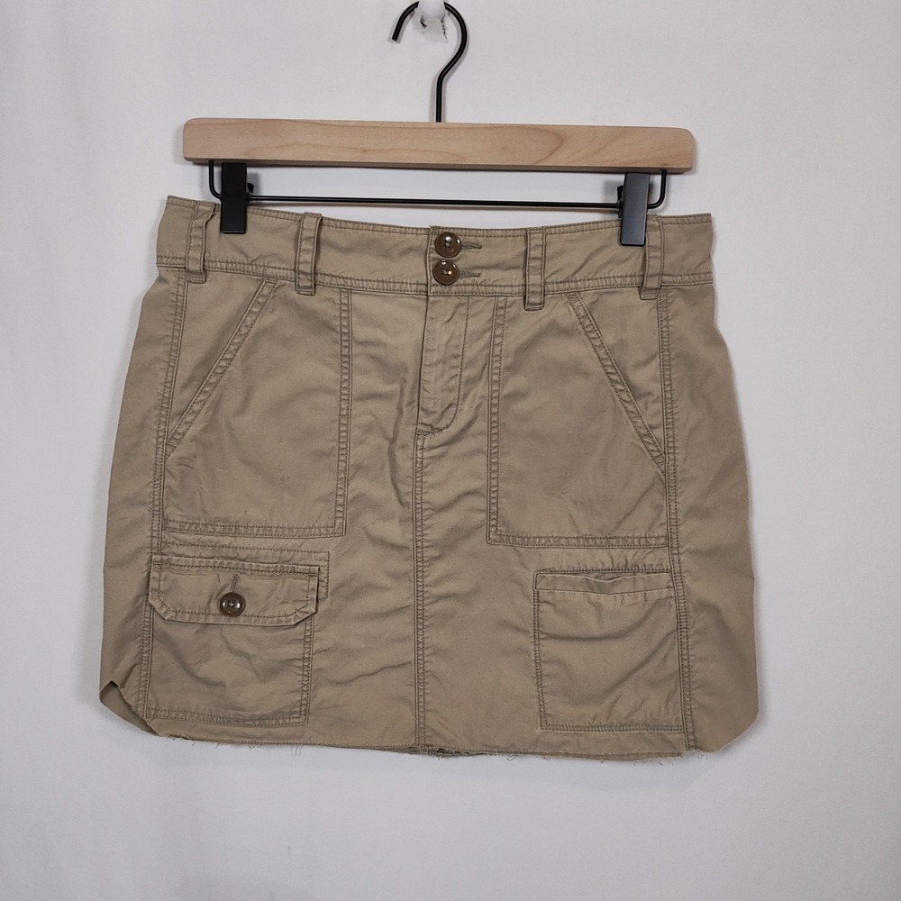 Paper Boy Cargo Mini Skirt Women's Size 4 Tan Raw Hem NWOT